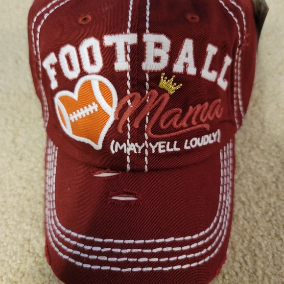 Distressed Burgundy Football Mama Hat - Picture 8 of 8